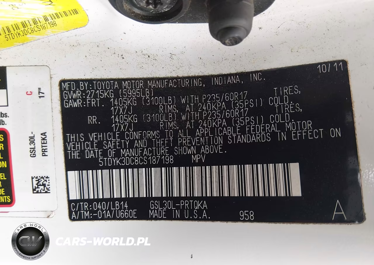 2012 Toyota Sienna Xle V6 8 Passenger VIN:5TDYK3DC8CS187198 - 9