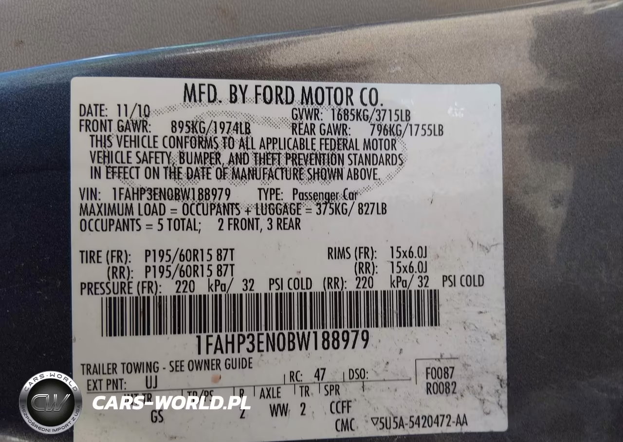 2011 Ford Focus S VIN:1FAHP3EN0BW188979 - 9