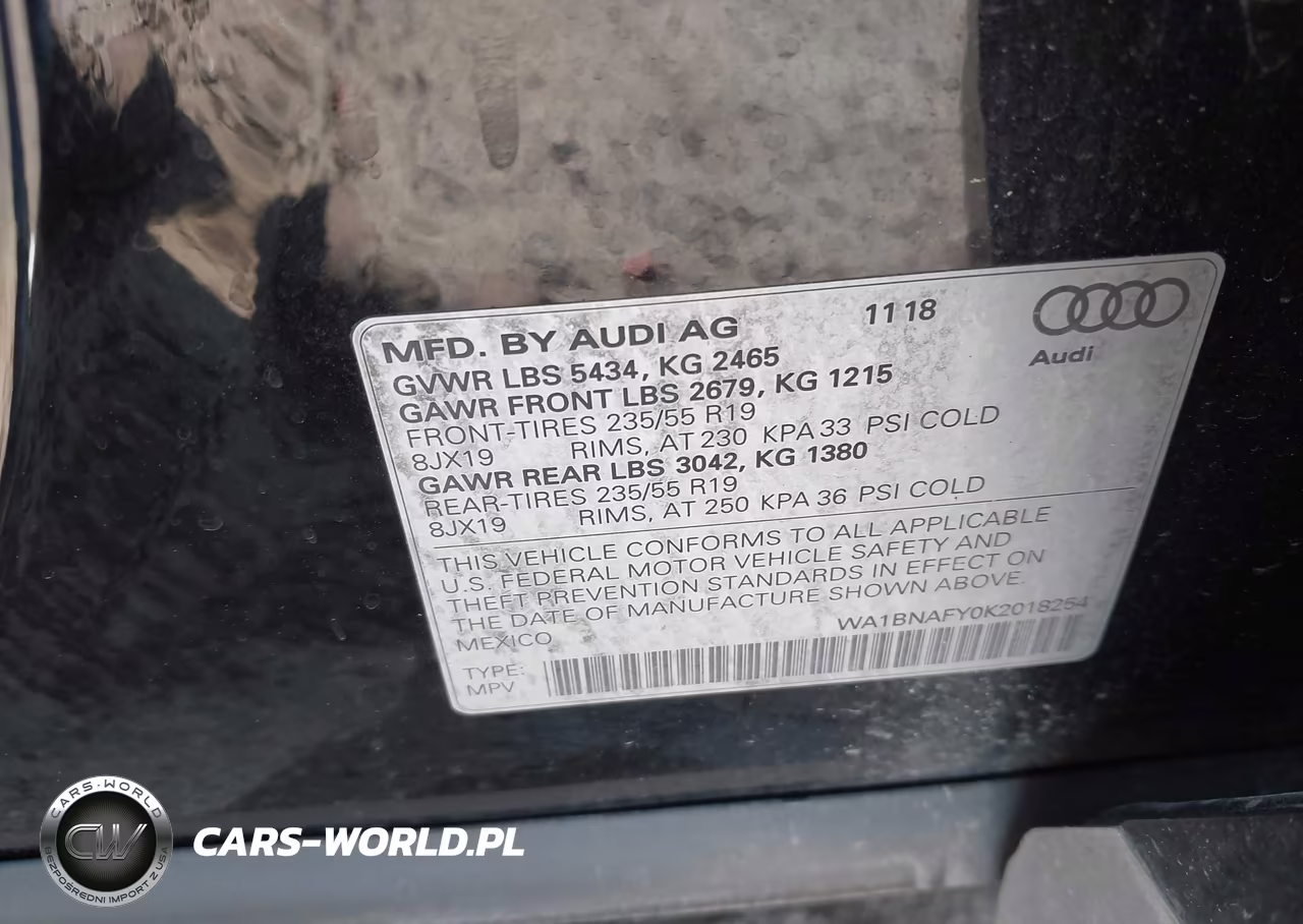 2019 Audi Q5 45 Premium VIN:WA1BNAFY0K2018254 - 9