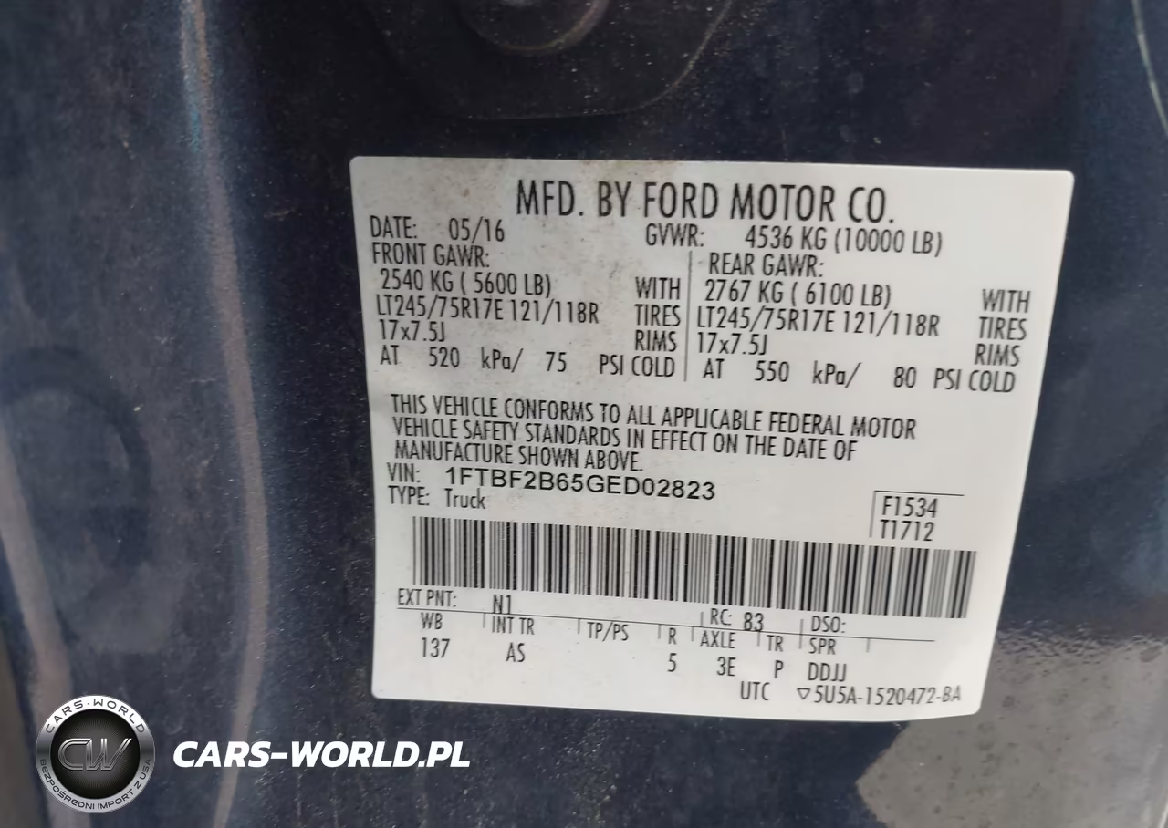 2016 Ford F-250 Xl VIN:1FTBF2B65GED02823 - 9