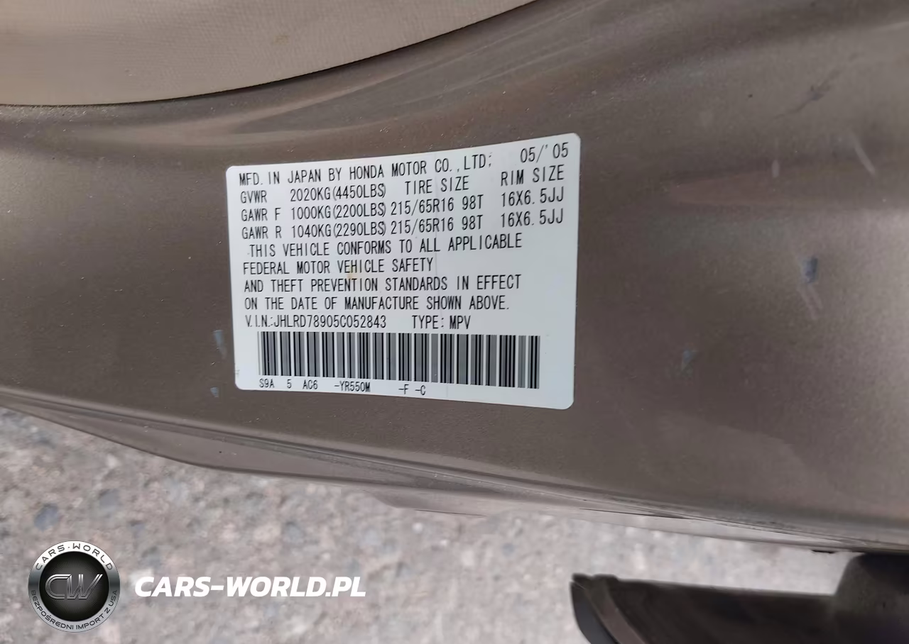 2005 Honda Cr-V Se VIN:JHLRD78905C052843 - 9