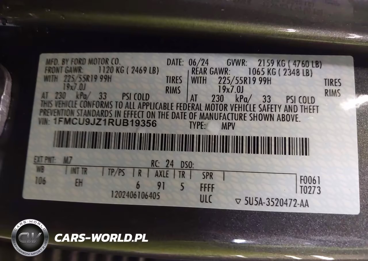 2024 Ford Escape Platinum VIN:1FMCU9JZ1RUB19356 - 9