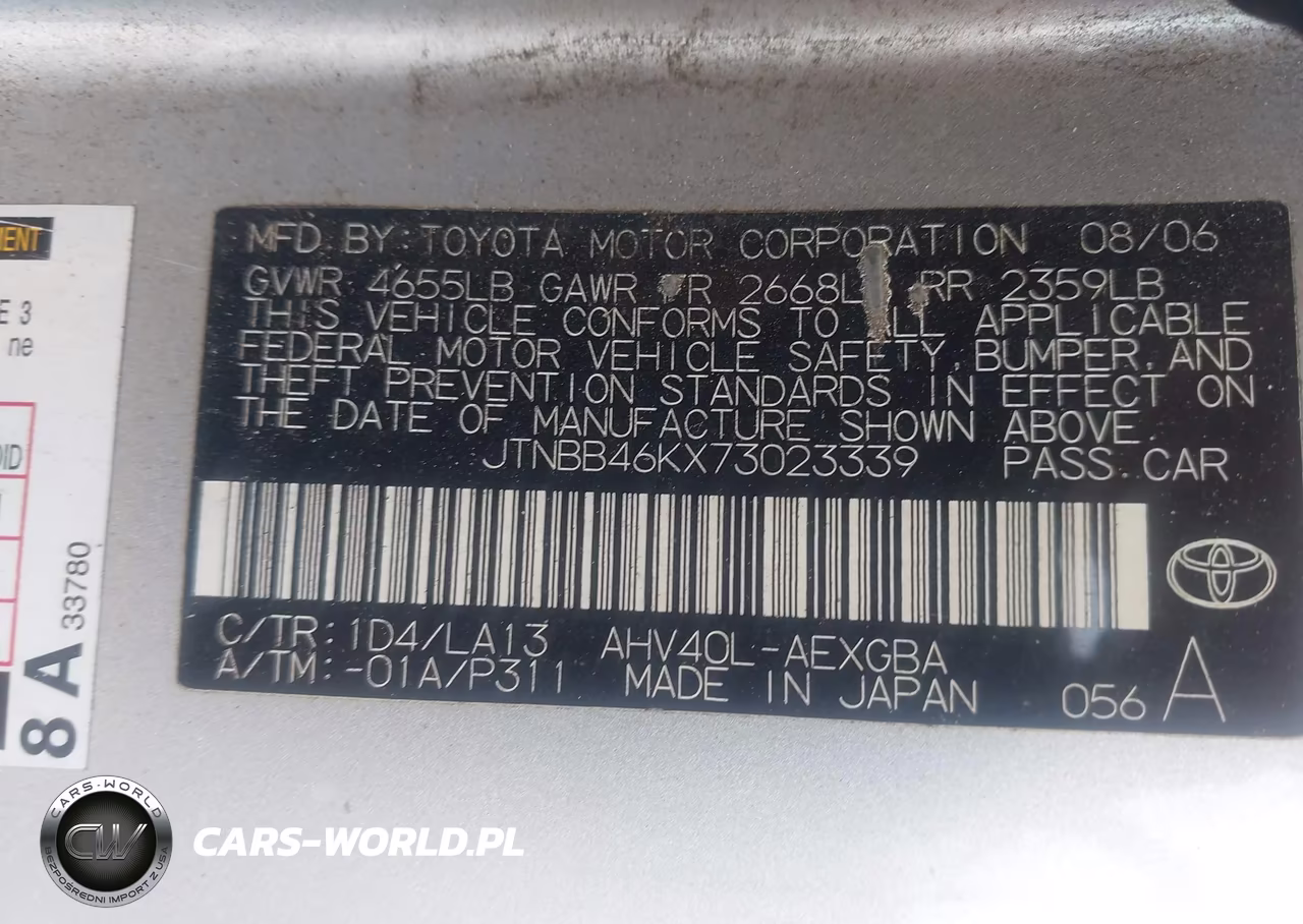 2007 Toyota Camry Hybrid VIN:JTNBB46KX73023339 - 9