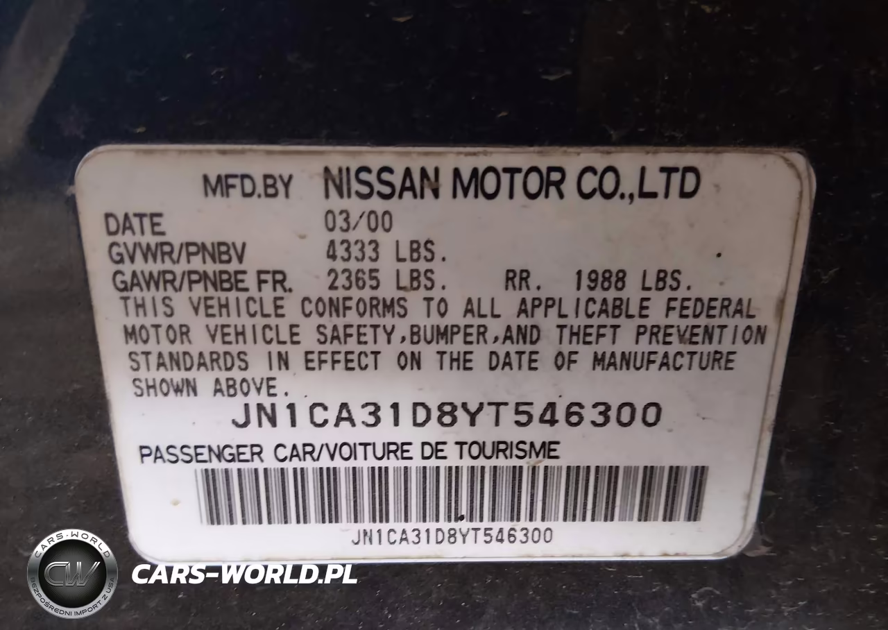 2000 Nissan Maxima Gle-Gxe-Se VIN:JN1CA31D8YT546300 - 9