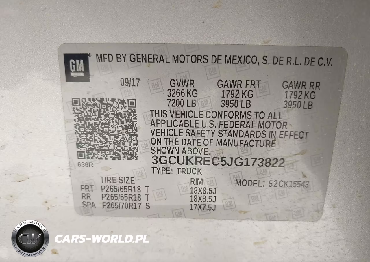 2018 Chevrolet Silverado 1500 2Lt VIN:3GCUKREC5JG173822 - 9