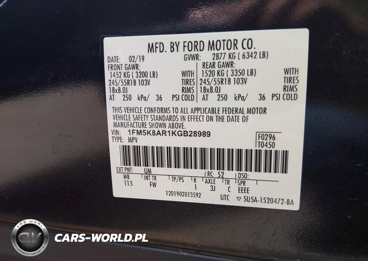 2019 Ford Police Interceptor Utility VIN:1FM5K8AR1KGB28989 - 9