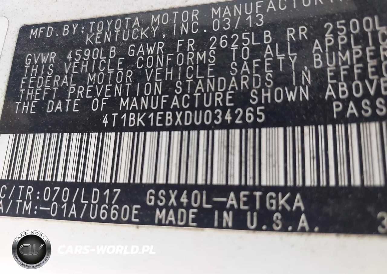 2013 Toyota Avalon Xle VIN:4T1BK1EBXDU034265 - 9