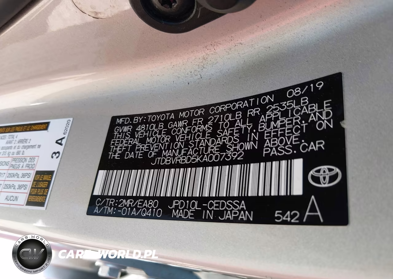 2019 Toyota Mirai VIN:JTDBVRBD5KA007392 - 9