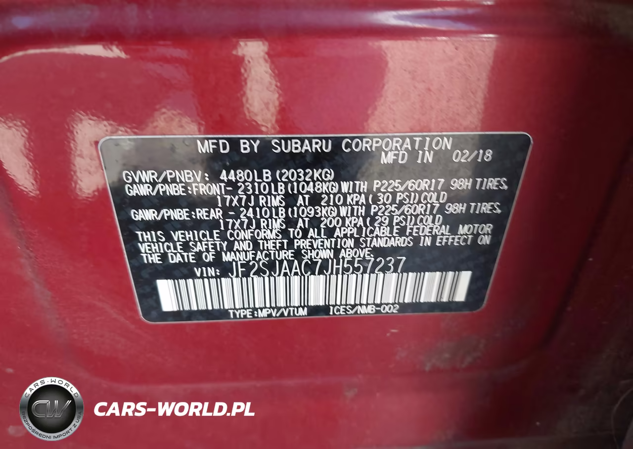 2018 Subaru Forester 2.5I VIN:JF2SJAAC7JH557237 - 9