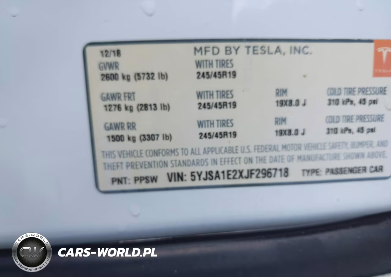 2018 Tesla Model S 100D-75D-P100D VIN:5YJSA1E2XJF296718 - 9