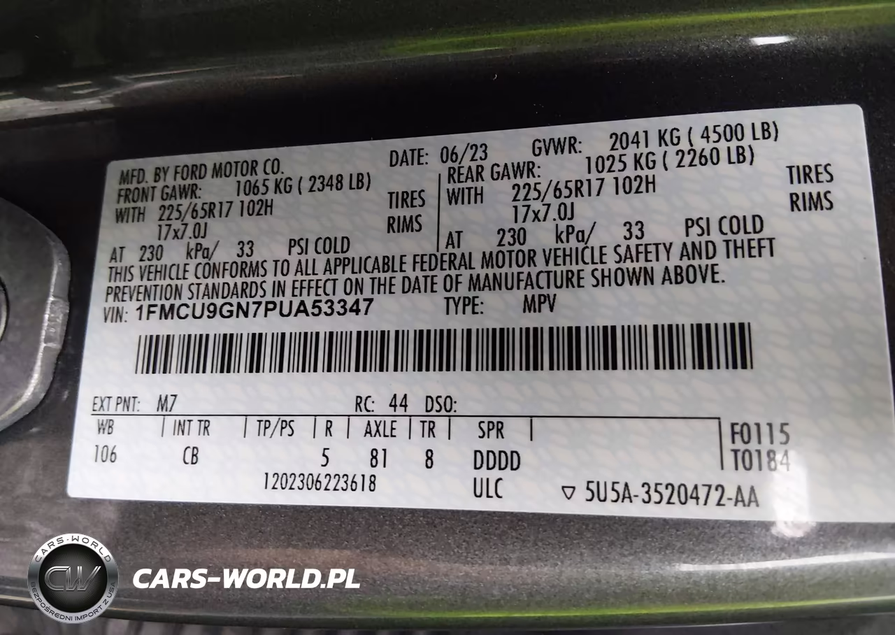 2023 Ford Escape Active VIN:1FMCU9GN7PUA53347 - 9