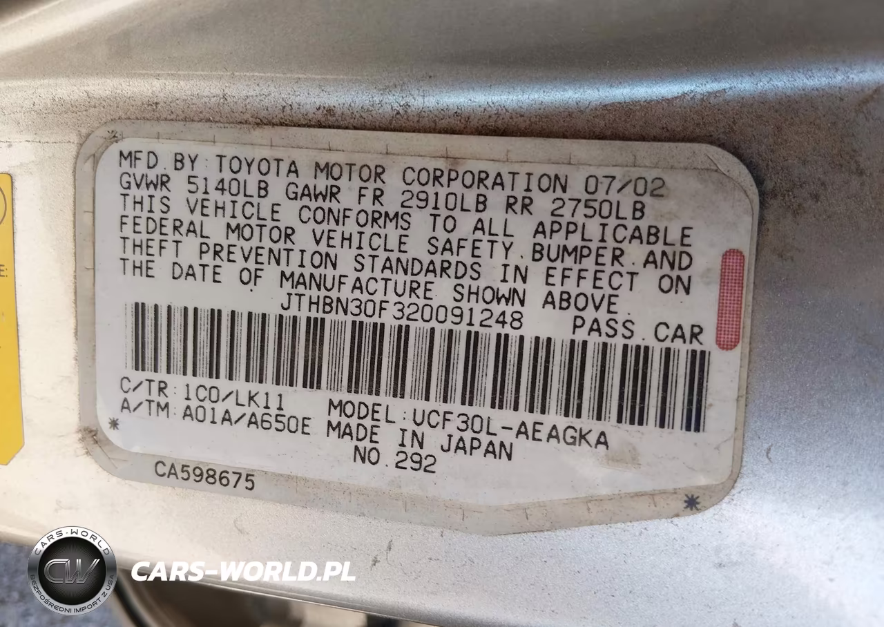 2002 Lexus Ls 430 VIN:JTHBN30F320091248 - 9