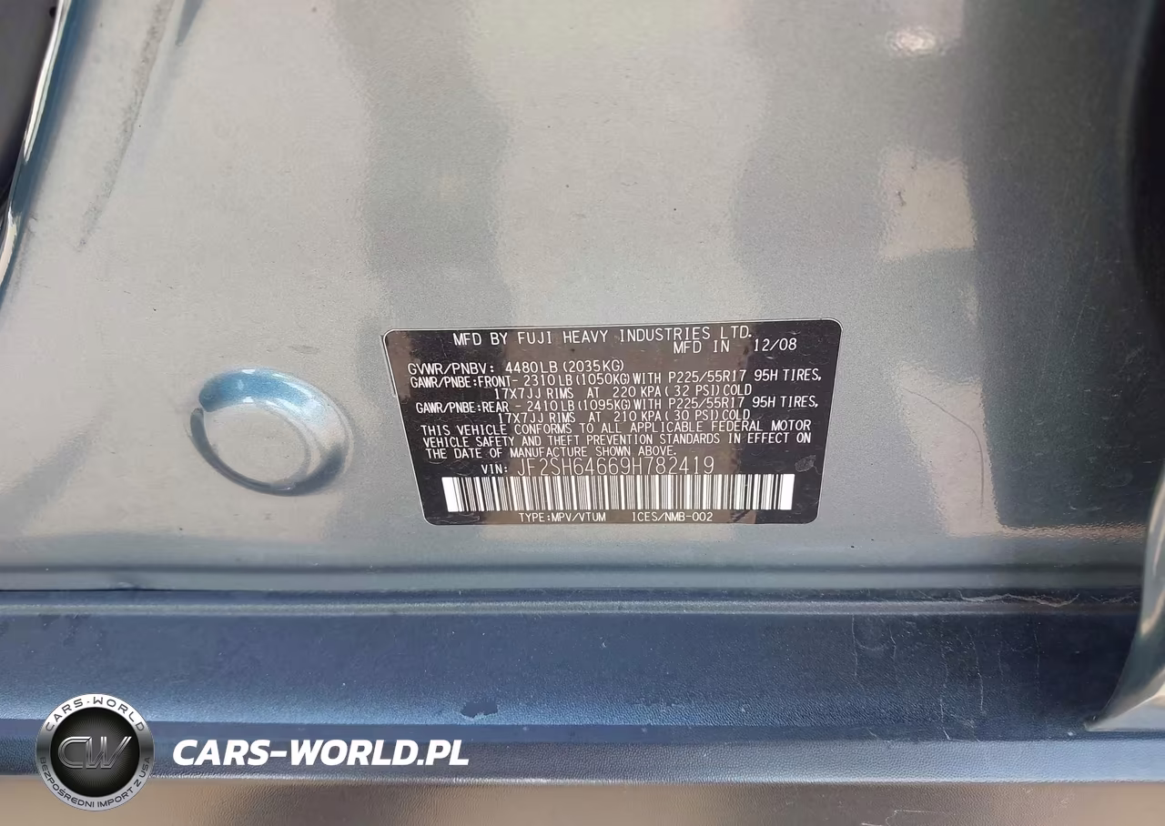 2009 Subaru Forester 2.5X Limited VIN:JF2SH64669H782419 - 9