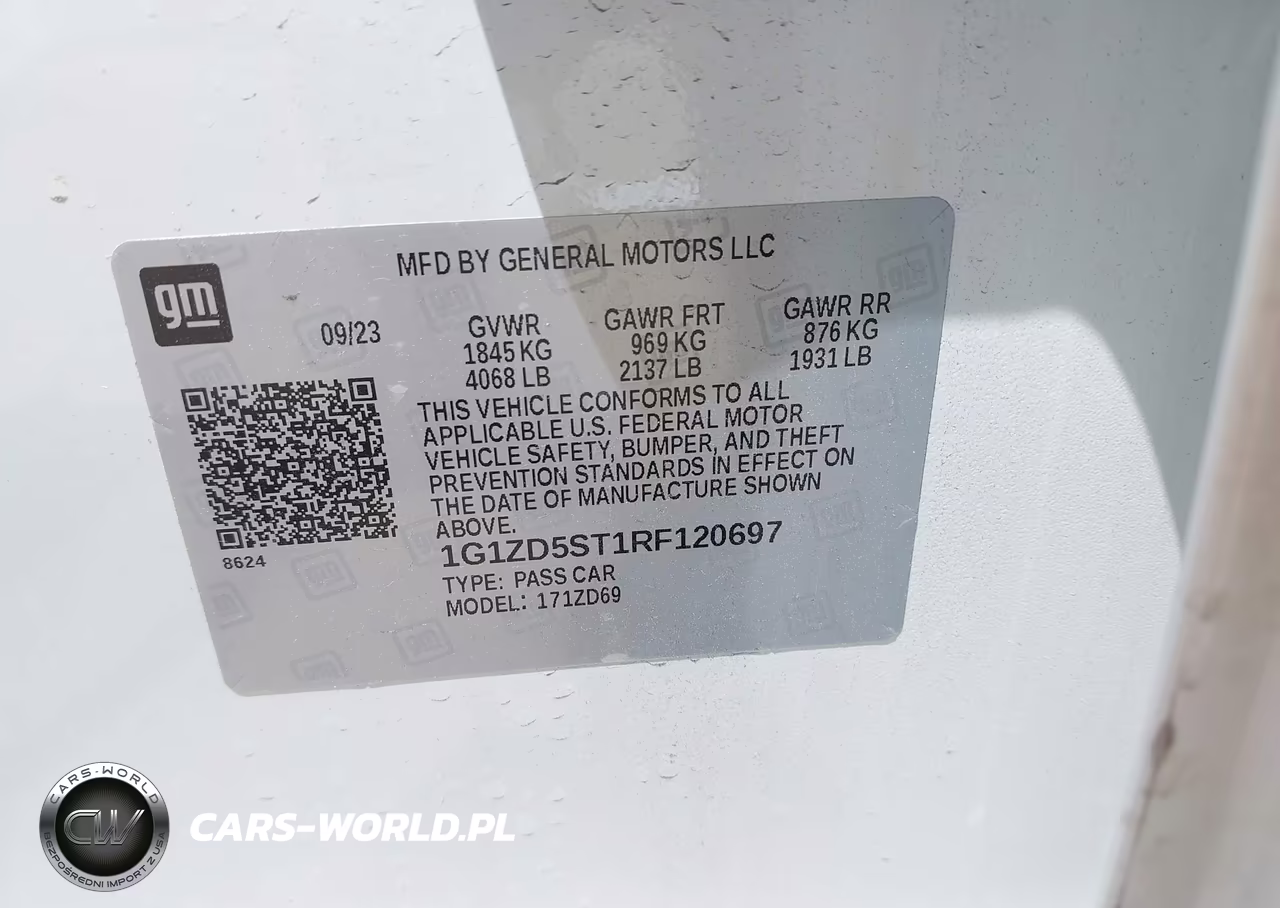 2024 Chevrolet Malibu Fwd 1Lt VIN:1G1ZD5ST1RF120697 - 9
