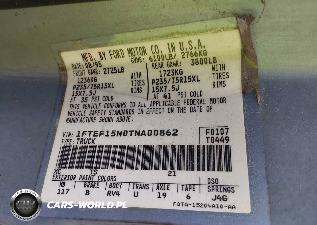1996 Ford F150 VIN:1FTEF15N0TNA00862 - 9