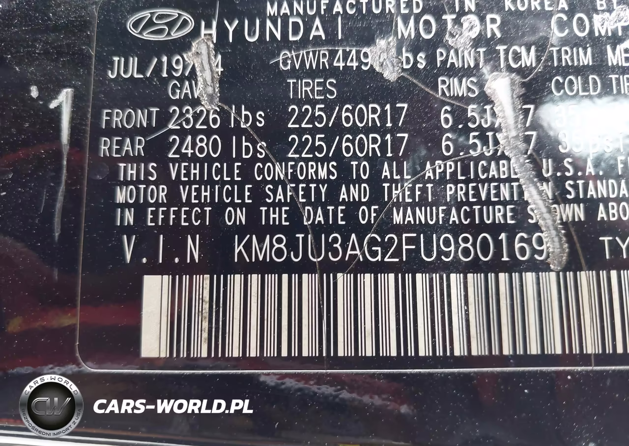 2015 Hyundai Tucson Se VIN:KM8JU3AG2FU980169 - 9