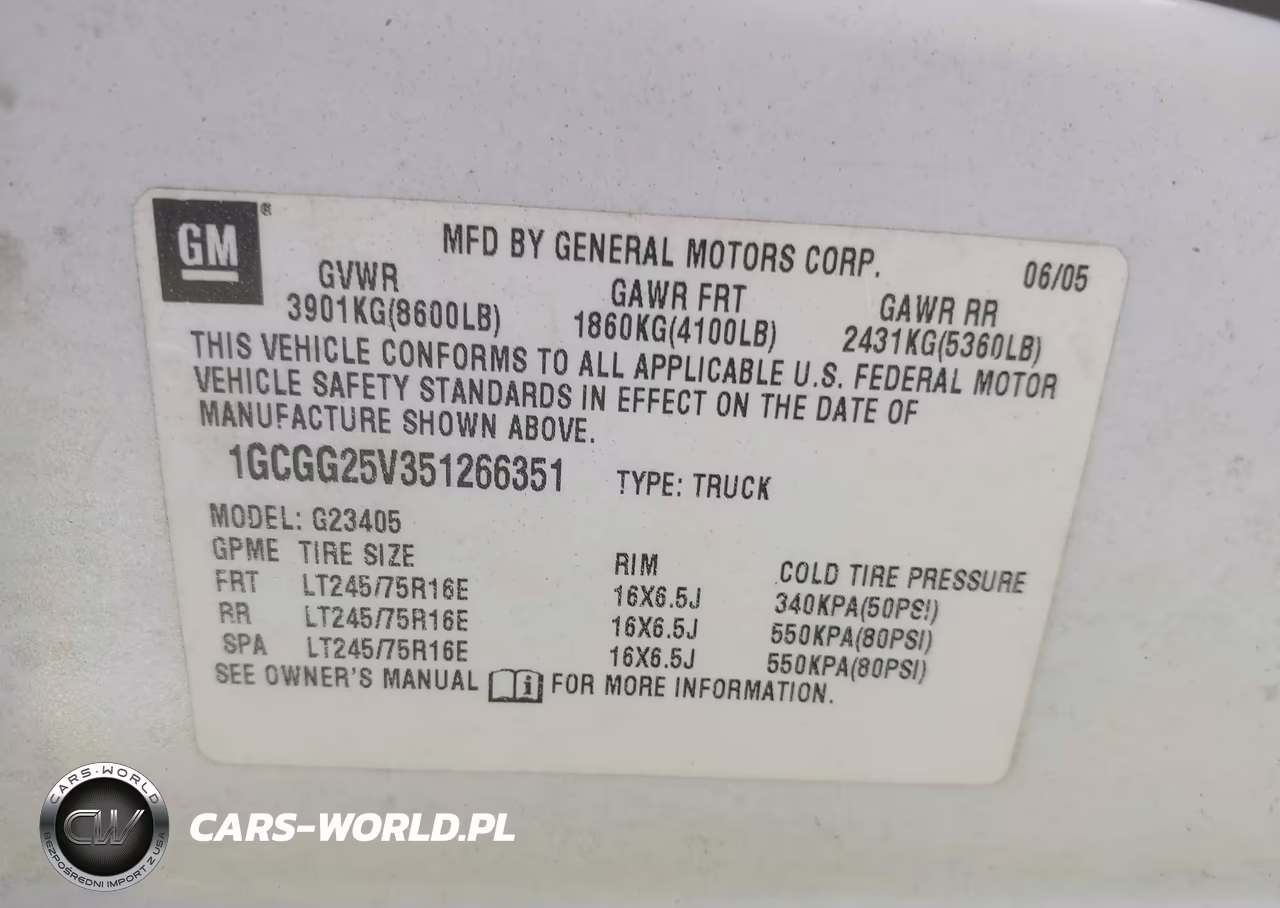 2005 Chevrolet Express VIN:1GCGG25V351266351 - 9