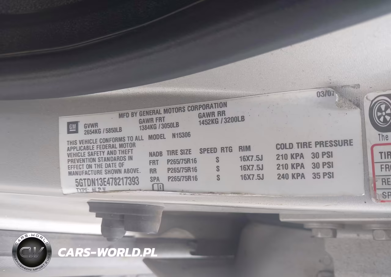 2007 Hummer H3 Suv VIN:5GTDN13E478217393 - 9