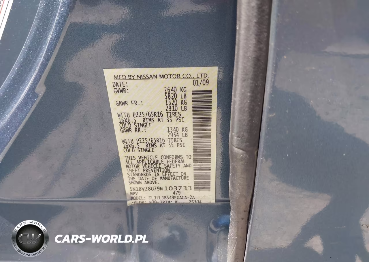 2009 Nissan Quest 3.5 Sl VIN:5N1BV28U79N103733 - 9