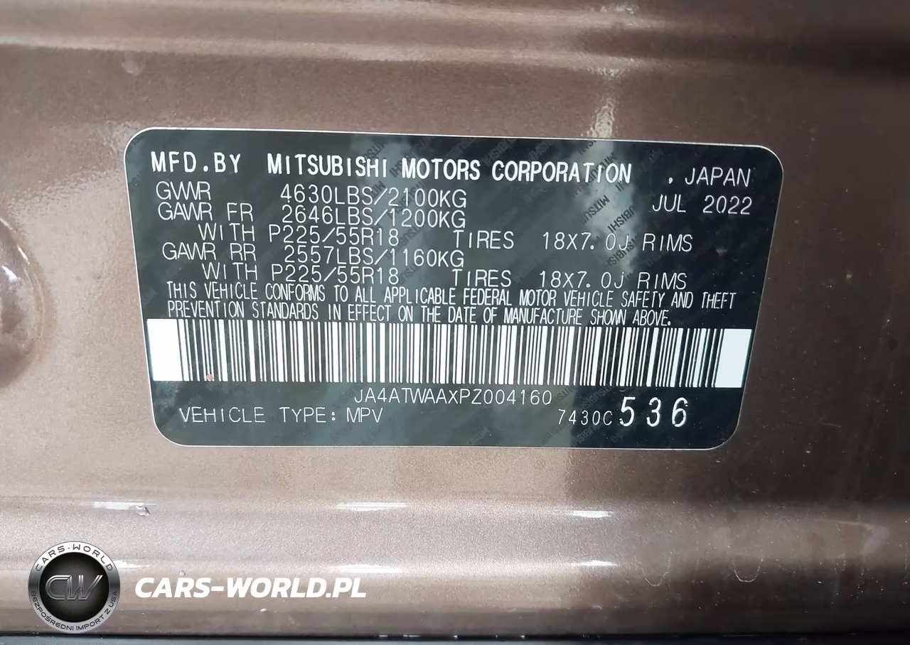 2023 Mitsubishi Eclipse Cross Se S-Awc-Sel S-Awc VIN:JA4ATWAAXPZ004160 - 9