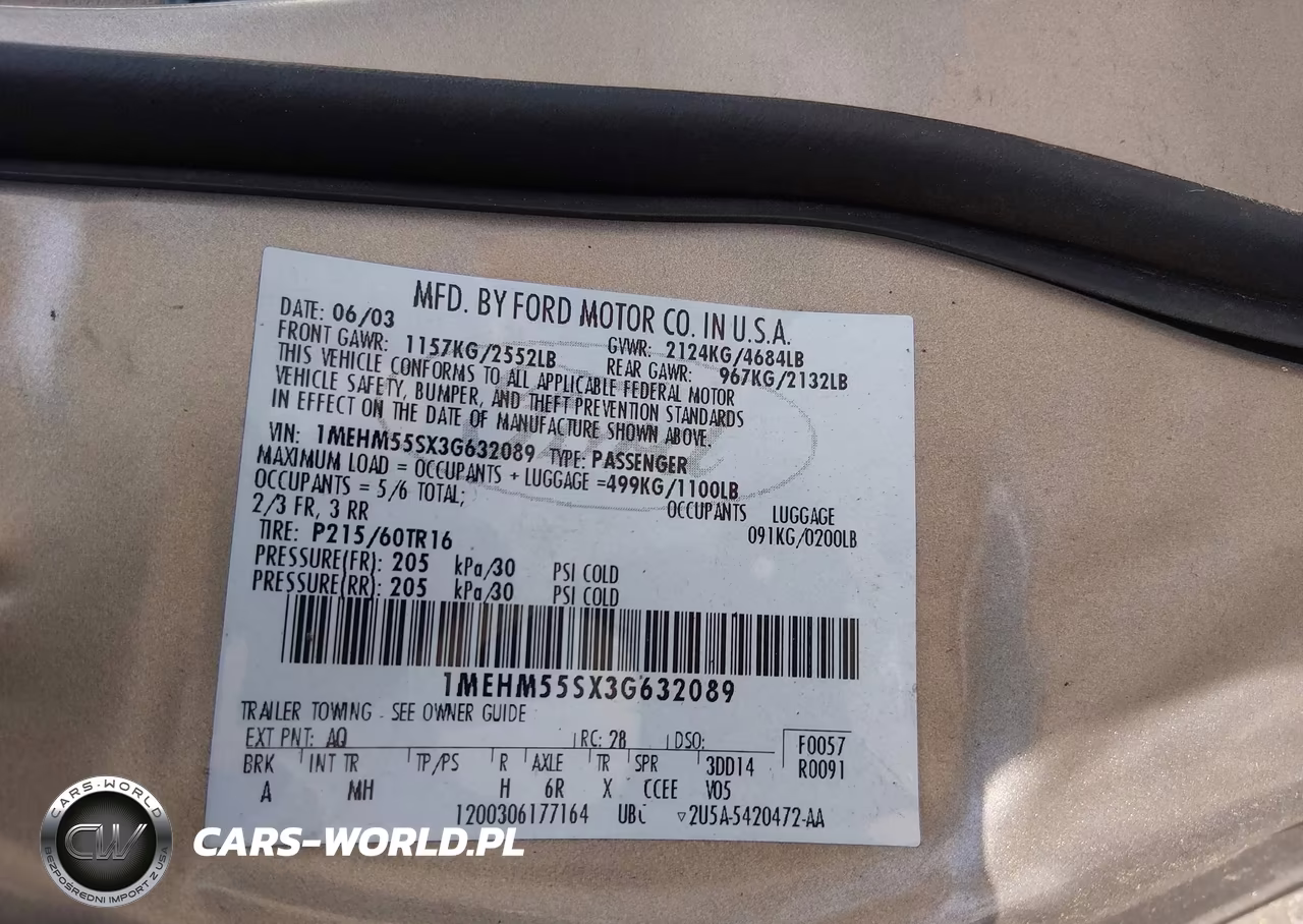 2003 Mercury Sable Ls Premium VIN:1MEHM55SX3G632089 - 9