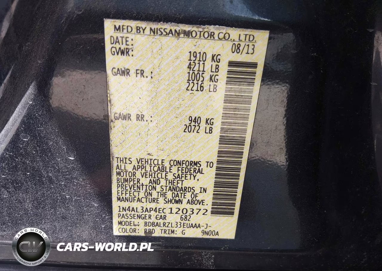 2014 Nissan Altima 2.5 S VIN:1N4AL3AP4EC120372 - 9