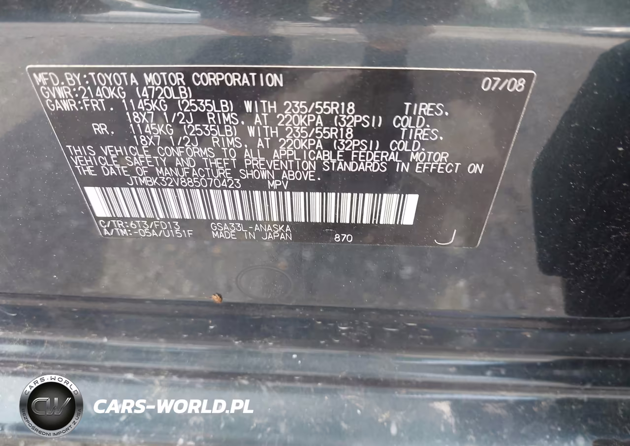 2008 Toyota Rav4 Sport V6 VIN:JTMBK32V885070423 - 9