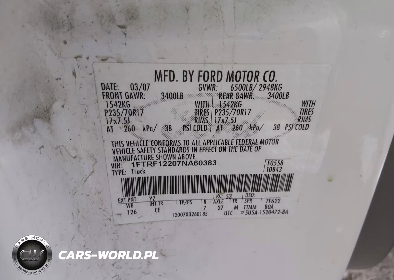 2007 Ford F-150 Stx-Xl-Xlt VIN:1FTRF12207NA60383 - 9