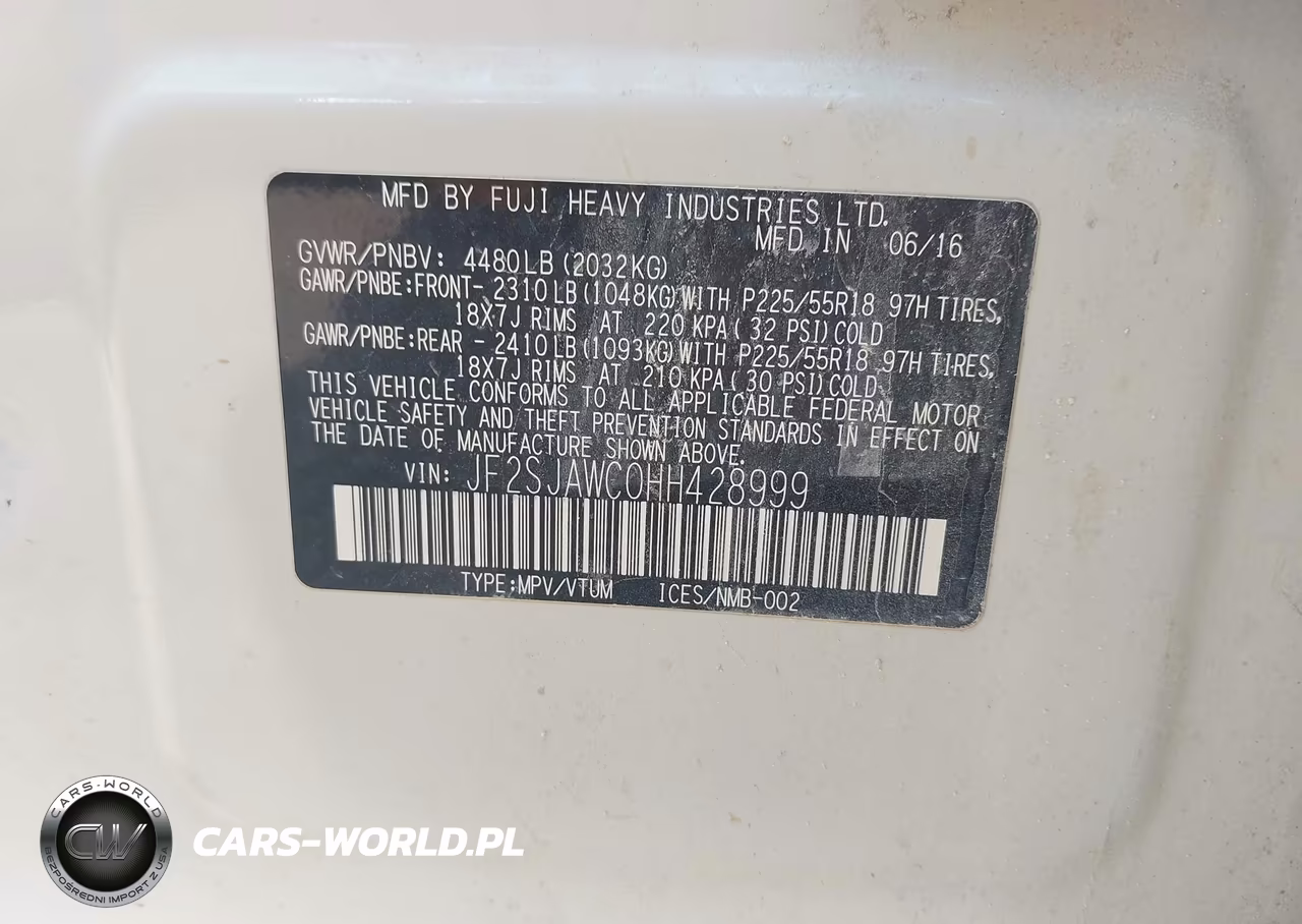 2017 Subaru Forester 2.5I Touring VIN:JF2SJAWC0HH428999 - 9