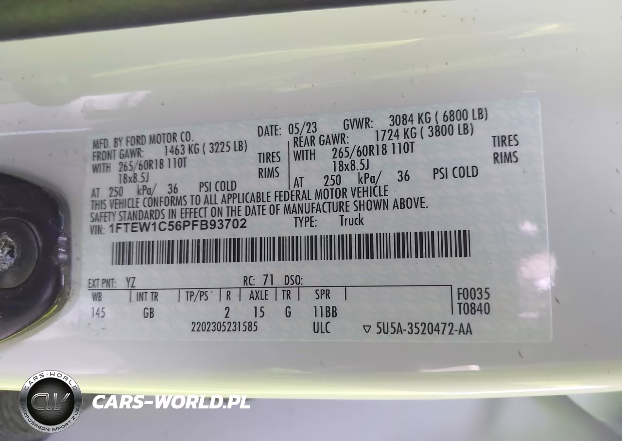 2023 Ford F-150 Xl VIN:1FTEW1C56PFB93702 - 9