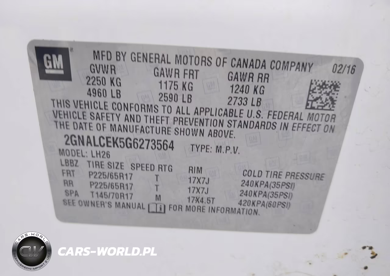 2016 Chevrolet Equinox Lt VIN:2GNALCEK5G6273564 - 9
