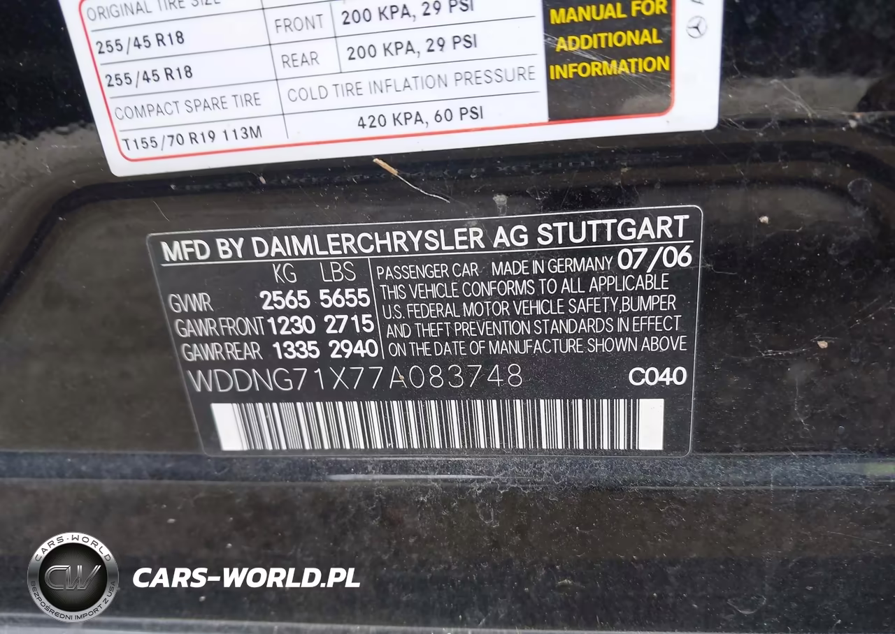 2007 Mercedes-Benz S 550 VIN:WDDNG71X77A083748 - 9