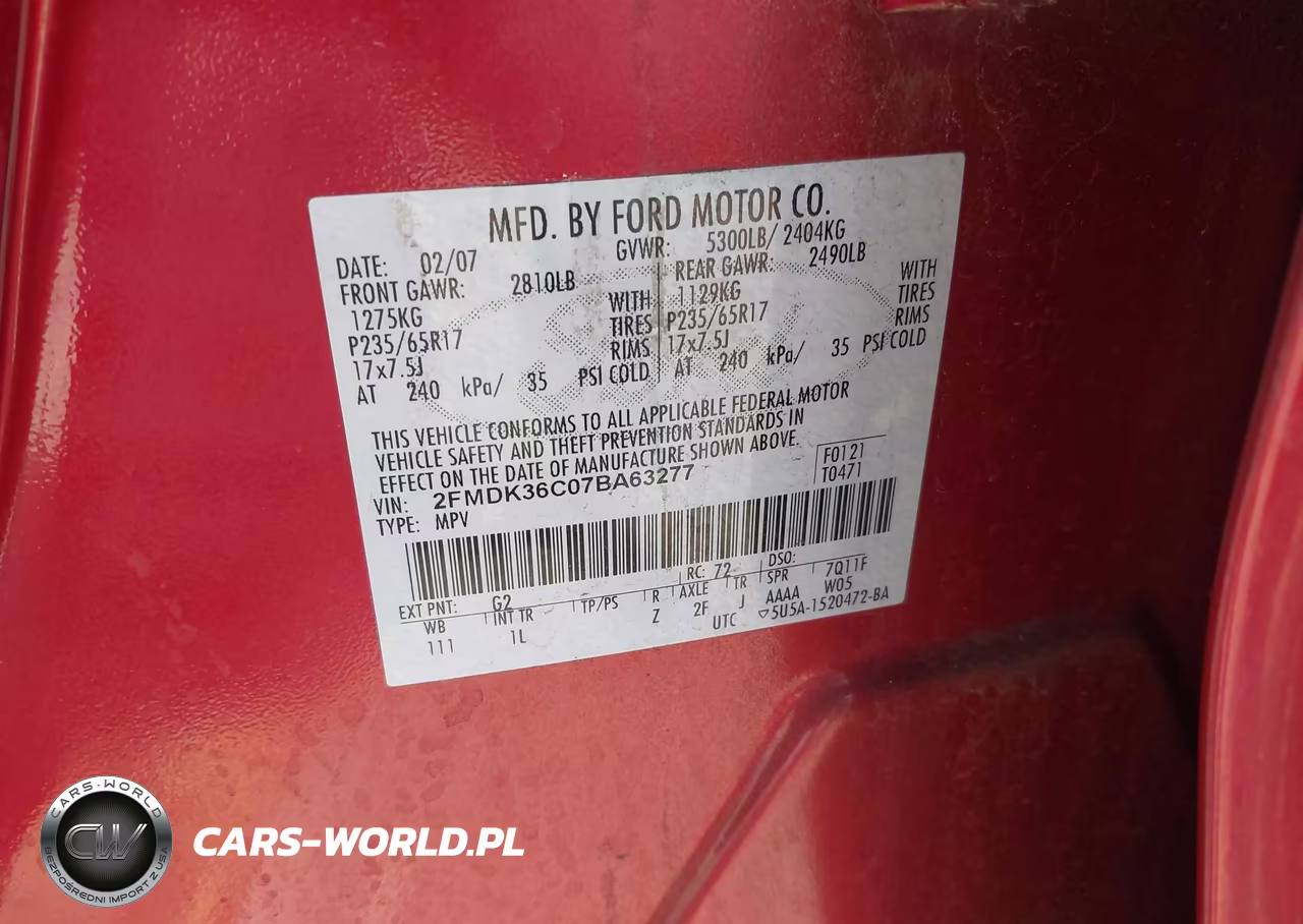 2007 Ford Edge Se VIN:2FMDK36C07BA63277 - 9