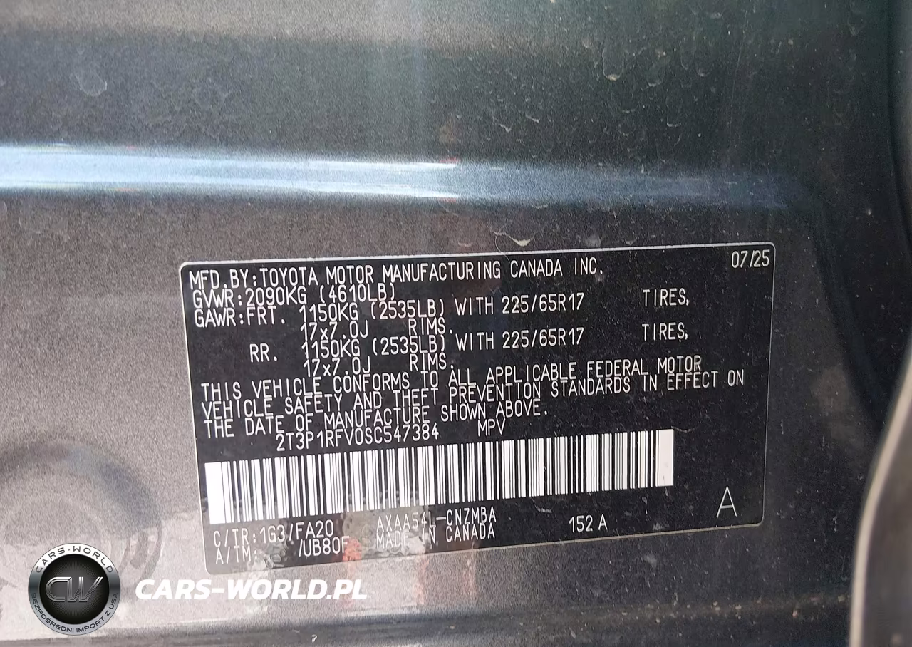 2025 Toyota Rav4 Xle VIN:2T3P1RFV0SC547384 - 9