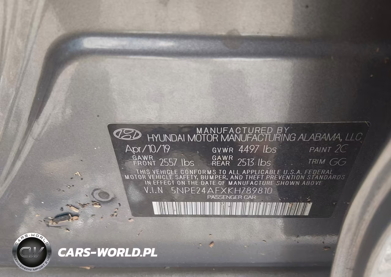 2019 Hyundai Sonata Se VIN:5NPE24AFXKH789810 - 9