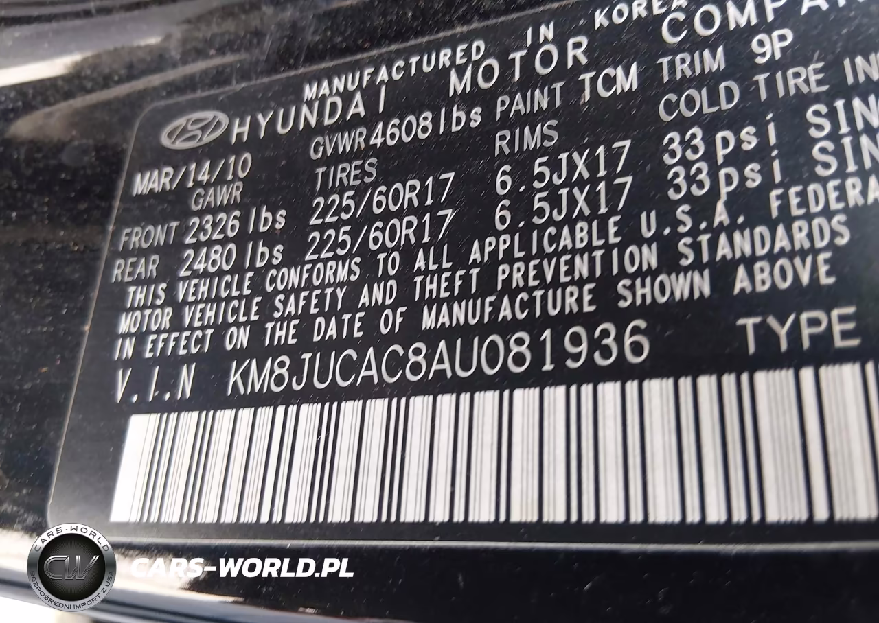 2010 Hyundai Tucson Gls VIN:KM8JUCAC8AU081936 - 9