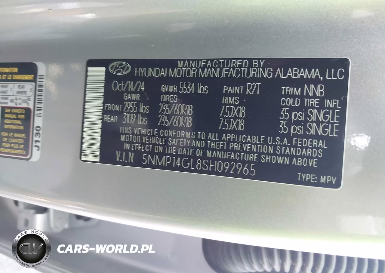 2025 Hyundai Santa Fe Se VIN:5NMP14GL8SH092965 - 9