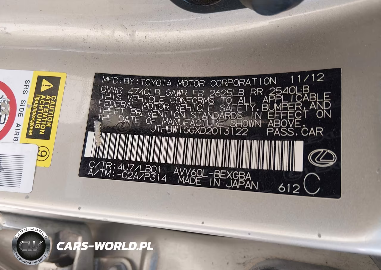2013 Lexus Es 300H VIN:JTHBW1GGXD2013122 - 9