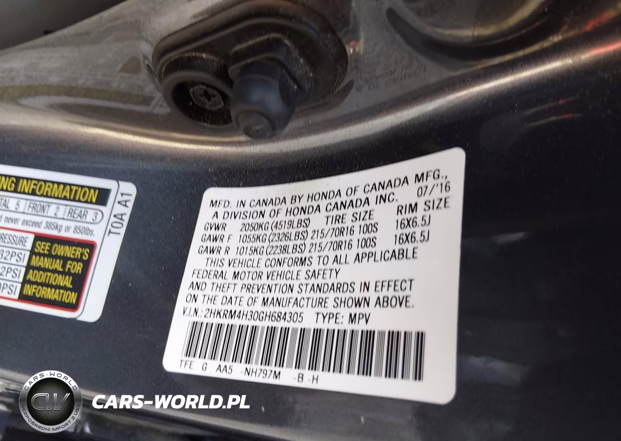 2016 Honda Cr-V Lx VIN:2HKRM4H30GH684305 - 9