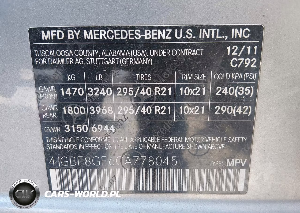2012 Mercedes-Benz Gl 550 4Matic VIN:4JGBF8GE6CA778045 - 9