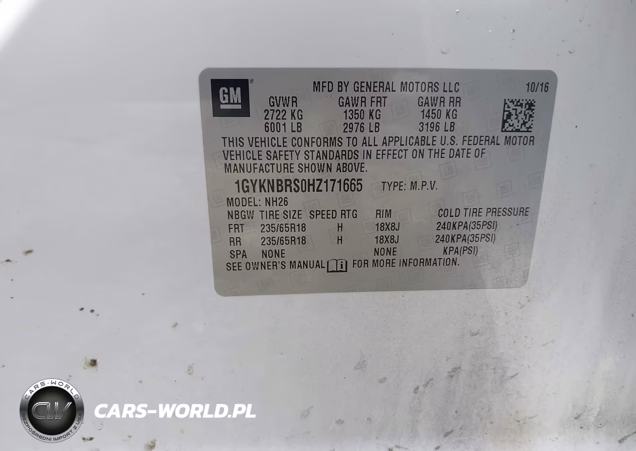 2017 Cadillac Xt5 Luxury VIN:1GYKNBRS0HZ171665 - 9
