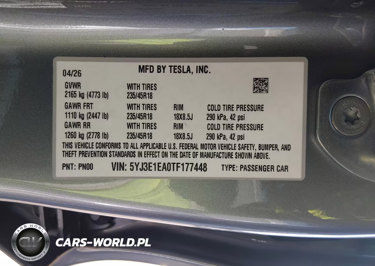 2026 Tesla Model 3 Premium Rear-Wheel Drive-Rear-Wheel Drive VIN:5YJ3E1EA0TF177448 - 9