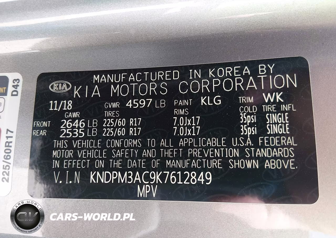 2019 Kia Sportage Lx VIN:KNDPM3AC9K7612849 - 9