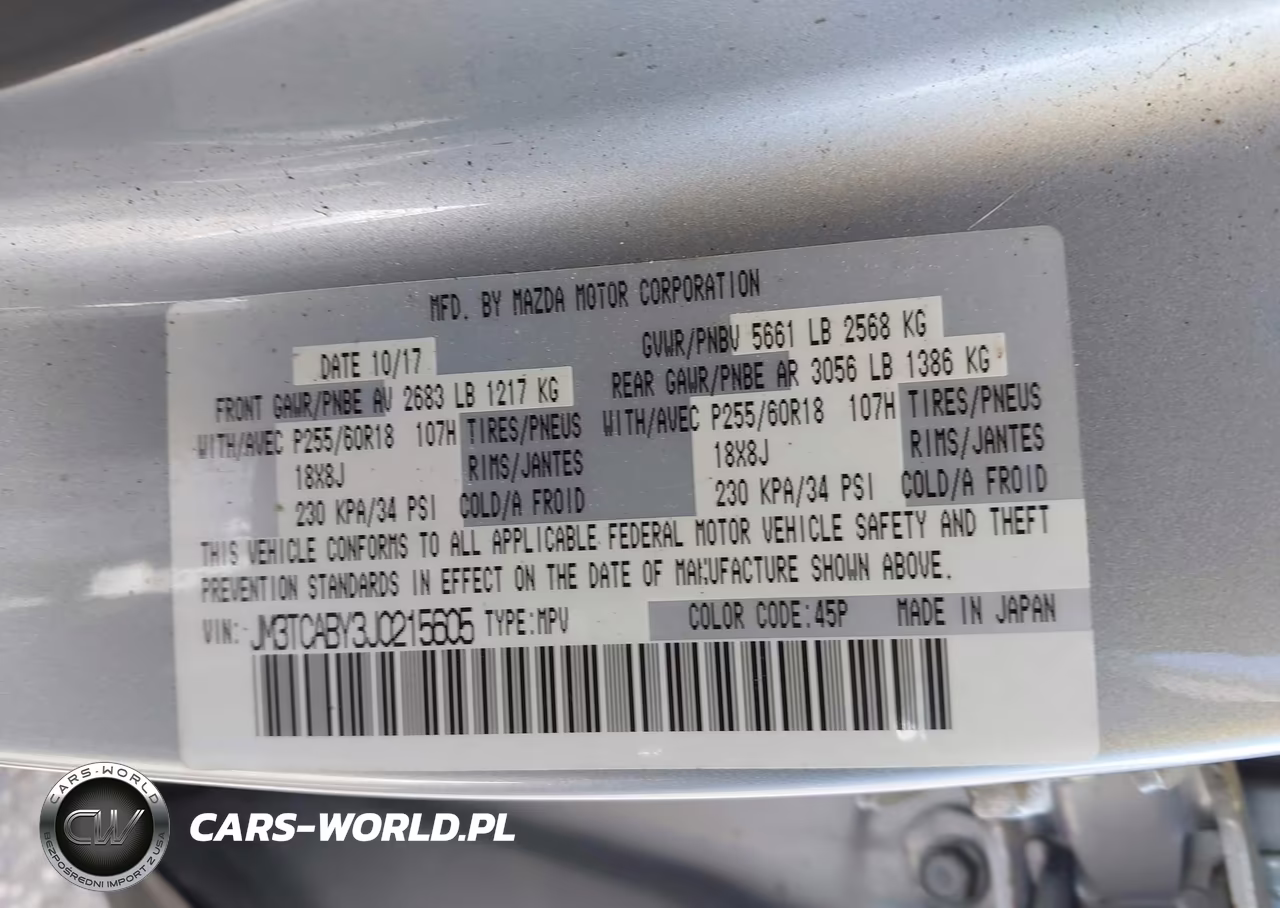 2018 Mazda Cx-9 Sport VIN:JM3TCABY3J0215605 - 9