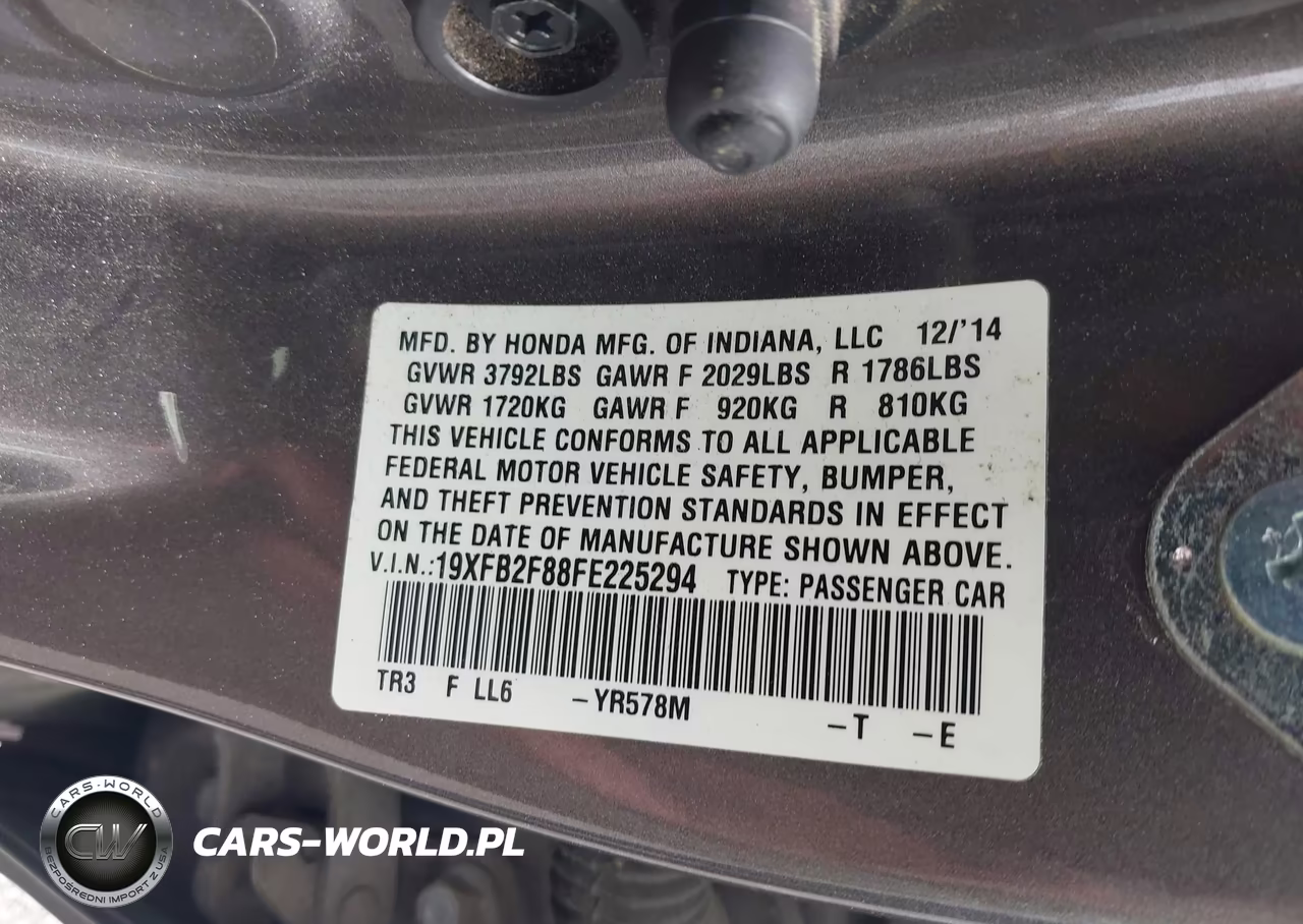 2015 Honda Civic Ex VIN:19XFB2F88FE225294 - 9