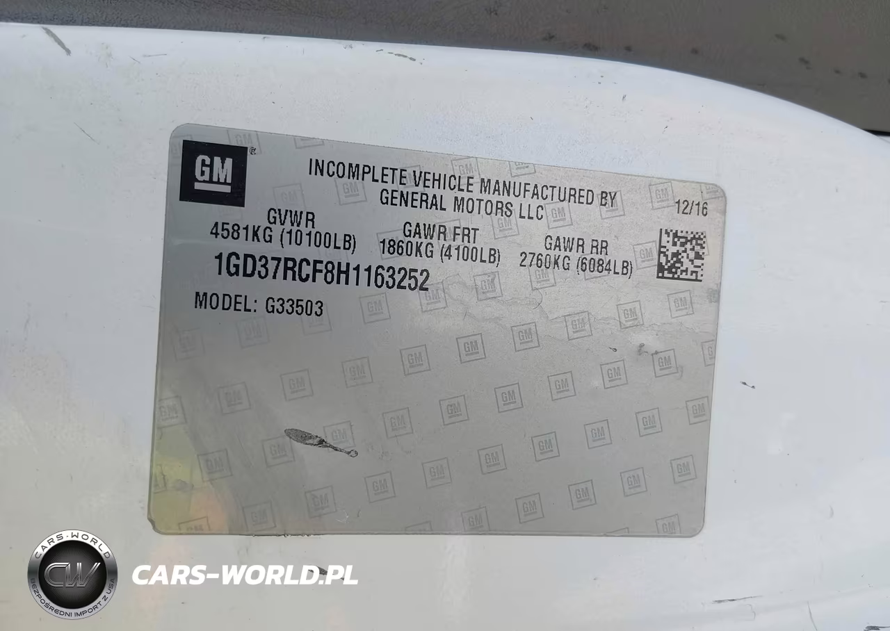 2017 GMC Savana Cutaway Work Van VIN:1GD37RCF8H1163252 - 8
