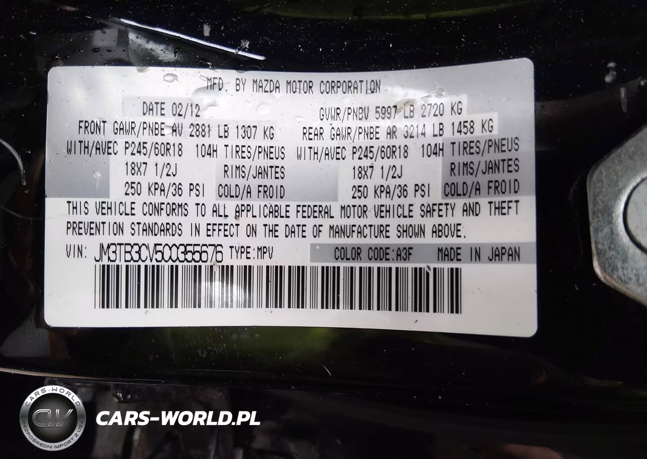 2012 Mazda Cx-9 Touring VIN:JM3TB3CV5C0355676 - 9