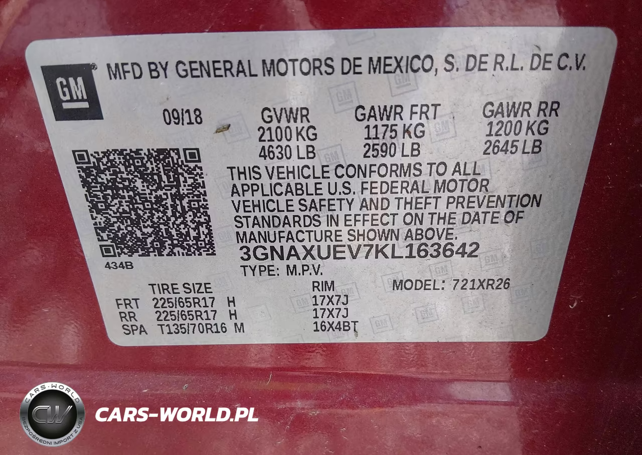 2019 Chevrolet Equinox Lt VIN:3GNAXUEV7KL163642 - 9