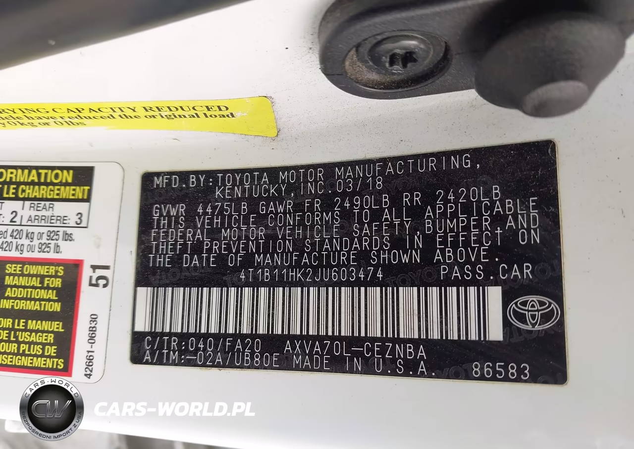 2018 Toyota Camry Le VIN:4T1B11HK2JU603474 - 9