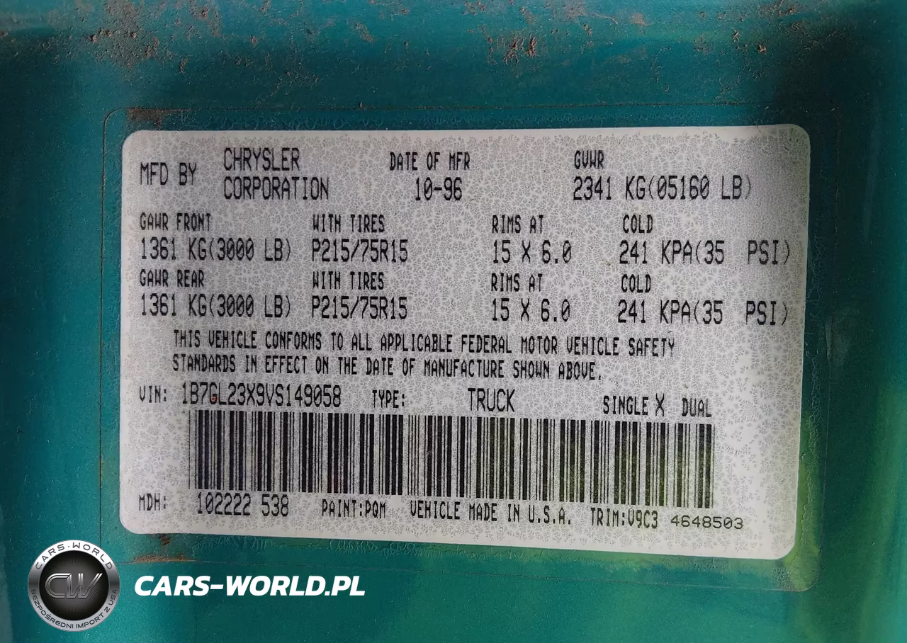 1997 Dodge Dakota Slt-Sport VIN:1B7GL23X9VS149058 - 9